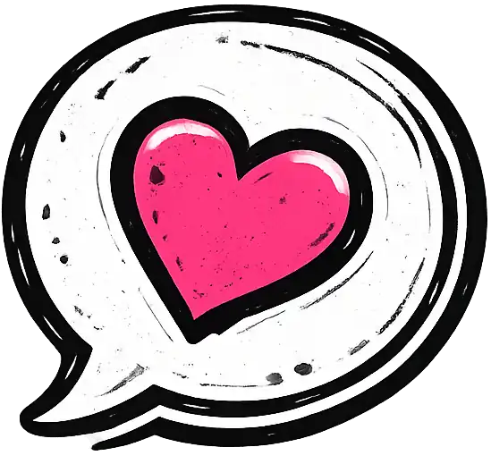 Heart speech bubble sticker